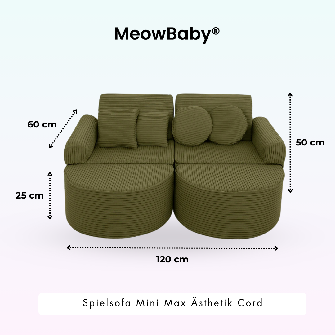 MeowBaby Spielsofa Ästhetik Cord Mini Max - Classic Cord Edition