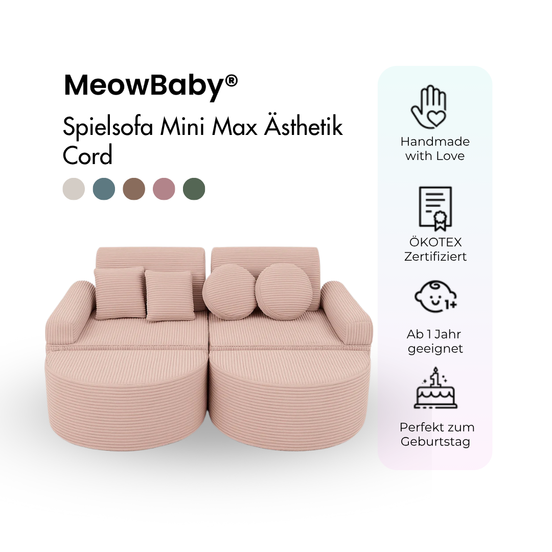MeowBaby Spielsofa Ästhetik Cord Mini Max - Classic Cord Edition