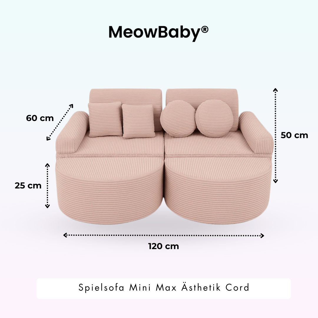 MeowBaby Play Sofa Mini Max Aesthetic Cord - ecru/beige
