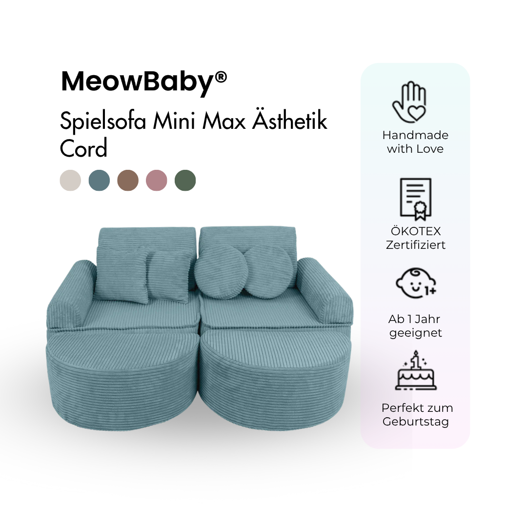 MeowBaby Spielsofa Ästhetik Cord Mini Max - Classic Cord Edition