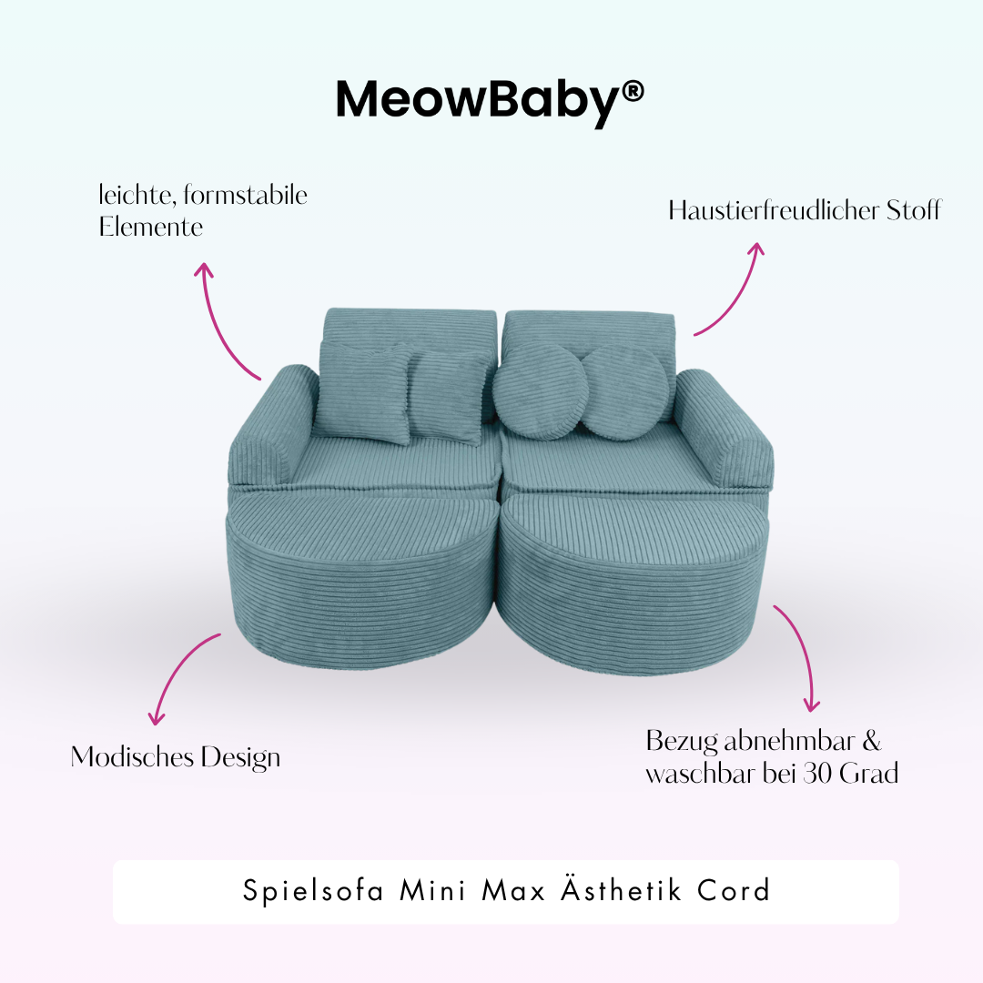 MeowBaby Spielsofa Ästhetik Cord Mini Max - Classic Cord Edition