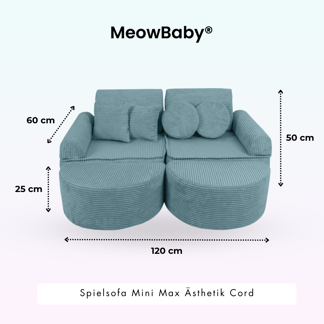 MeowBaby Spielsofa Ästhetik Cord Mini Max - Classic Cord Edition