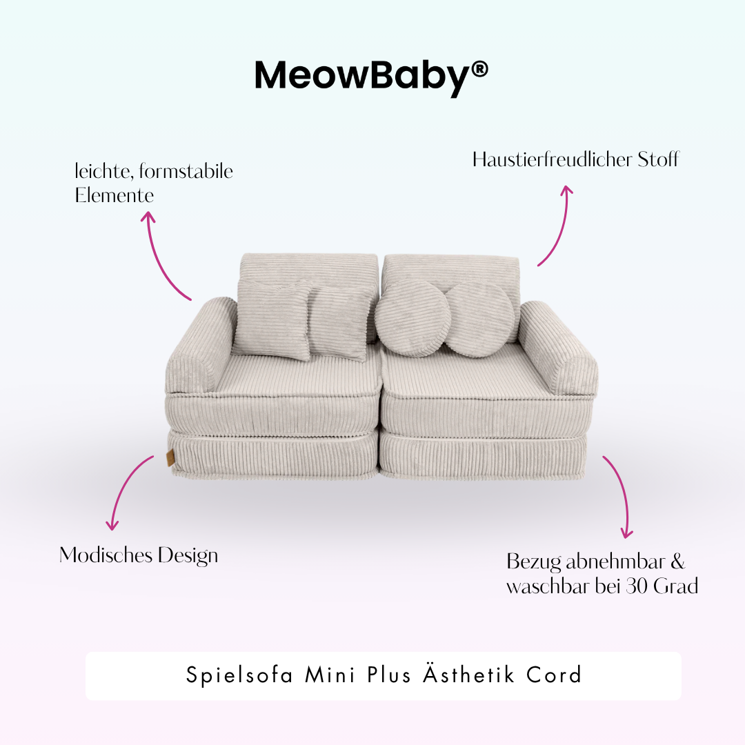 MeowBaby Spielsofa Mini Plus Ästhetik Cord