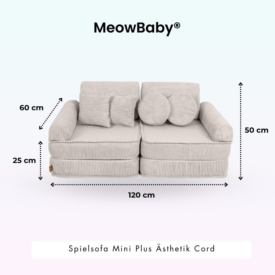 MeowBaby Play Sofa Mini Plus Aesthetic Cord - ecru/beige
