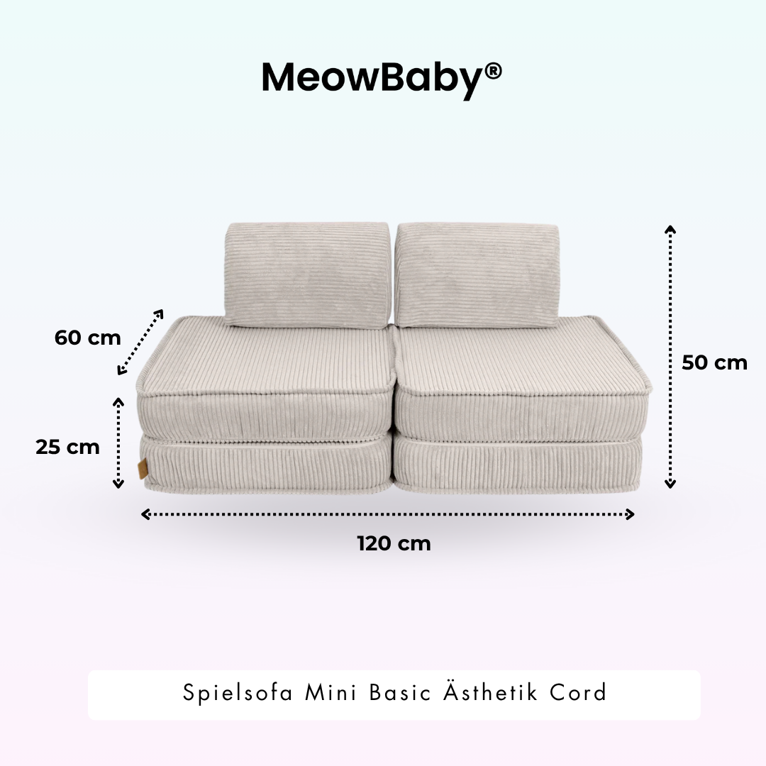 MeowBaby Play Sofa Mini Basic Aesthetic Cord - ecru/beige