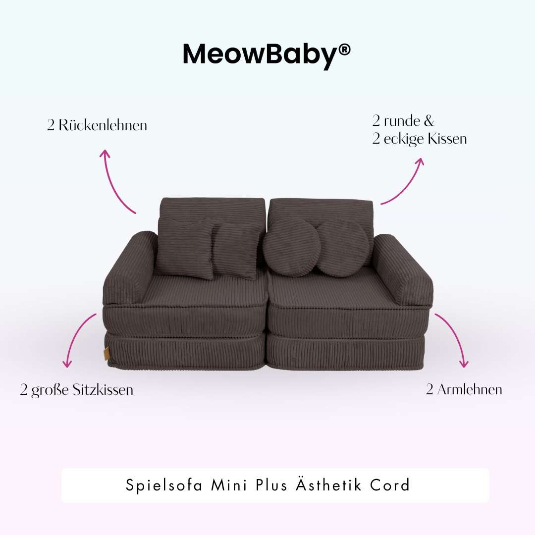 MeowBaby Play Sofa Mini Plus Aesthetic Cord - ecru/beige