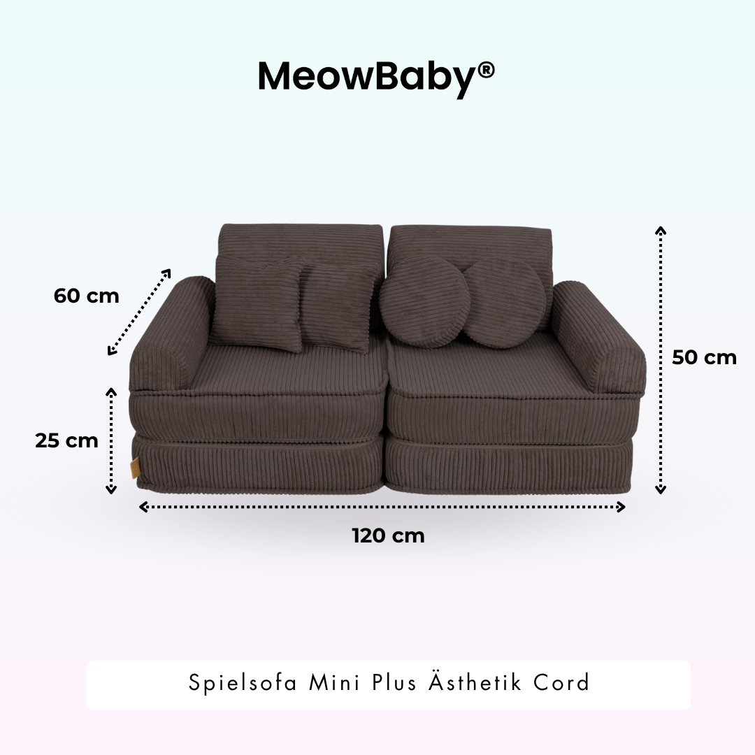 MeowBaby Play Sofa Mini Plus Aesthetic Cord - ecru/beige