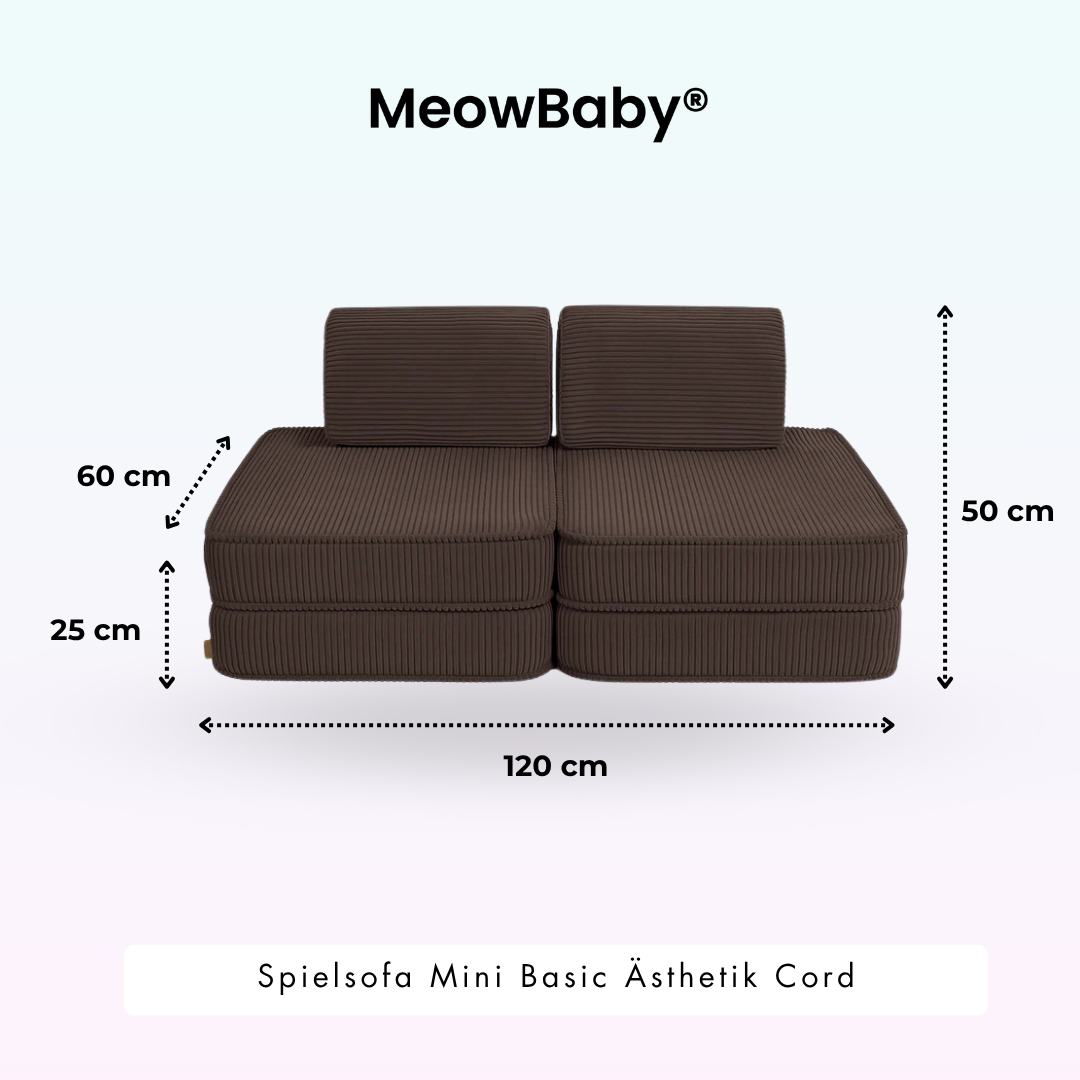 MeowBaby Spielsofa Ästhetik Cord Mini Basic - Classic Cord Edition