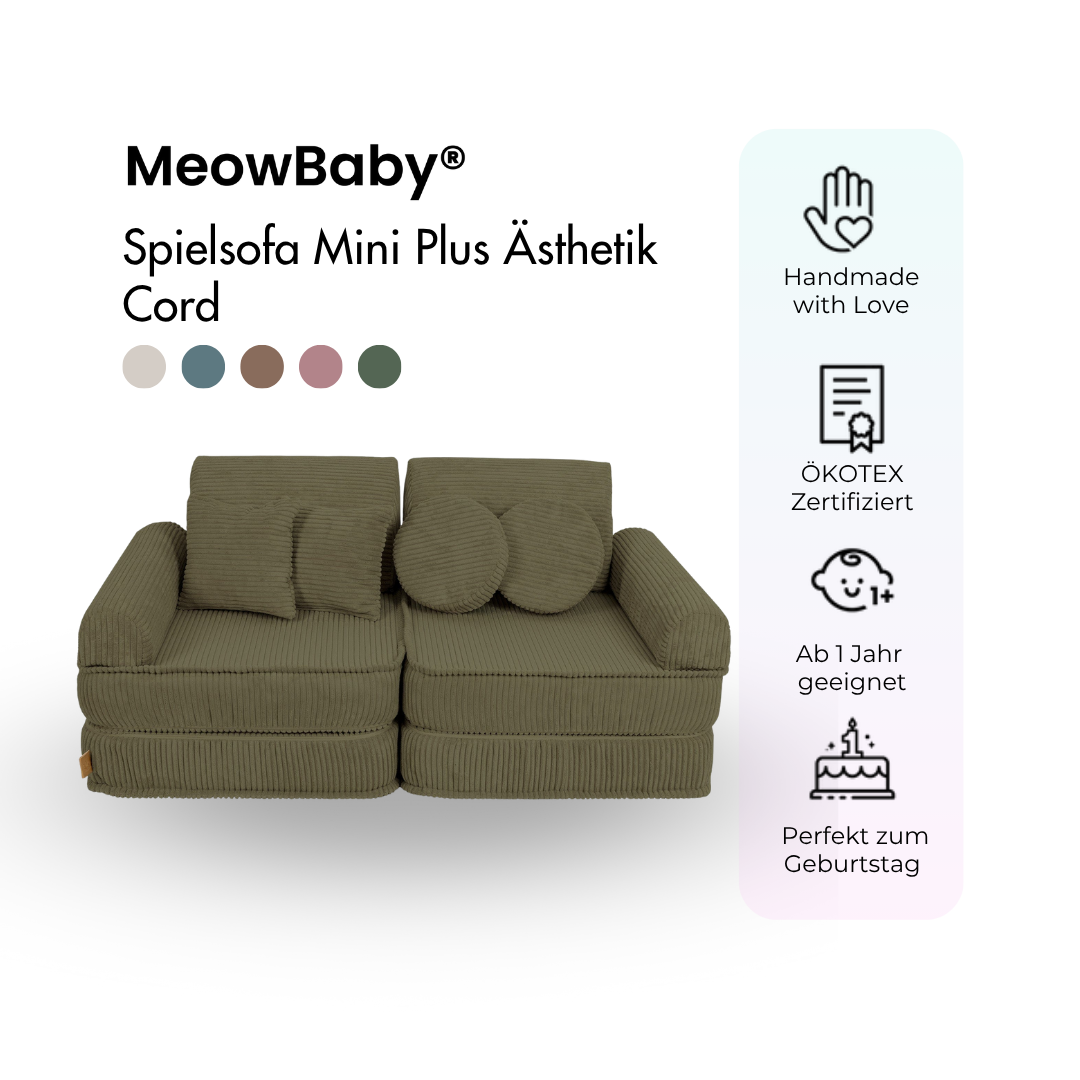 MeowBaby Spielsofa Ästhetik Cord Mini Plus - Classic Cord Edition