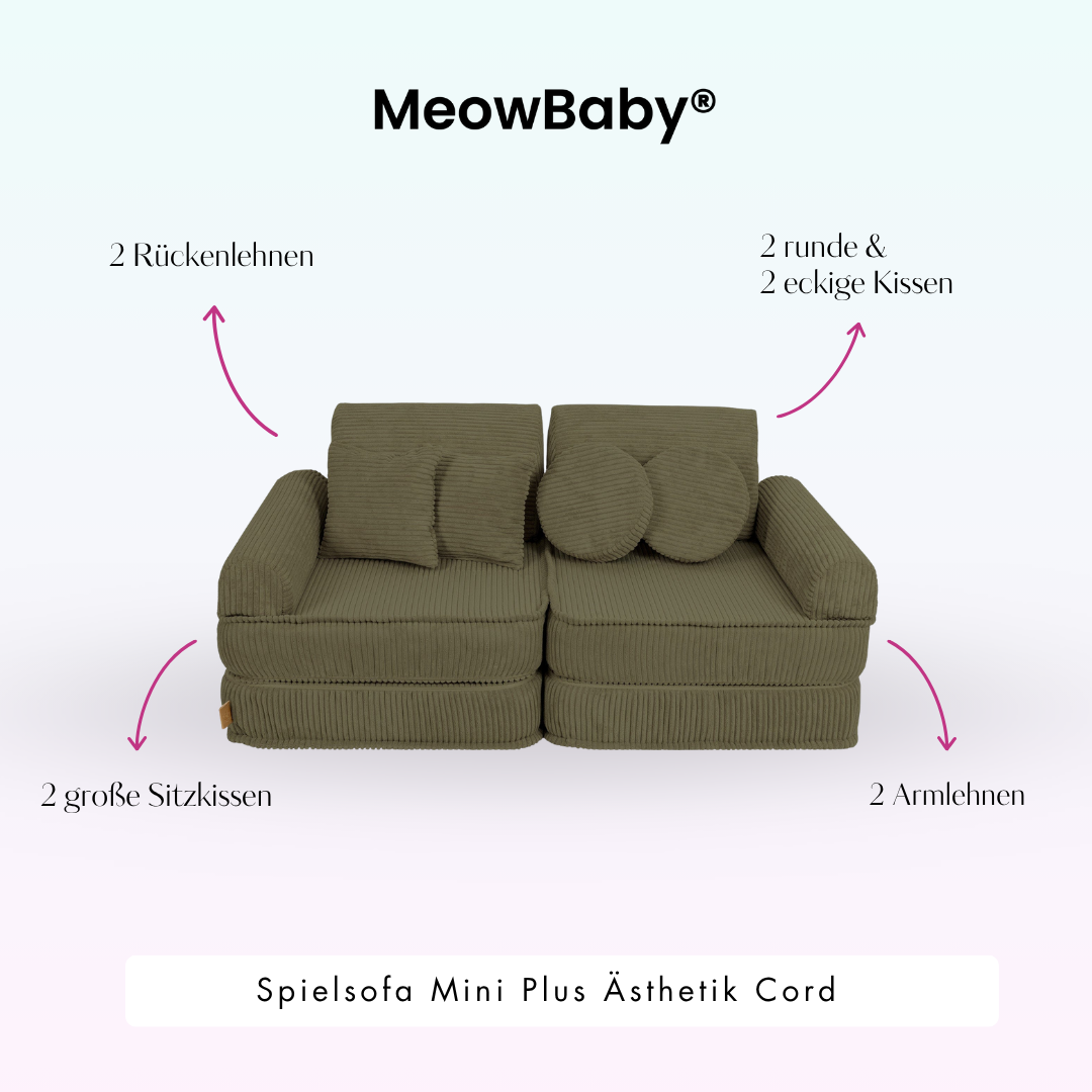MeowBaby Spielsofa Ästhetik Cord Mini Plus - Classic Cord Edition