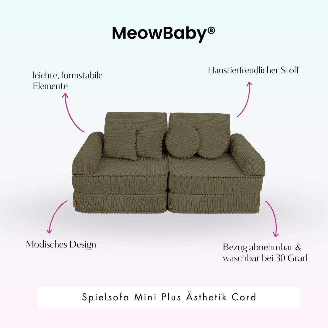MeowBaby Spielsofa Ästhetik Cord Mini Plus - Classic Cord Edition