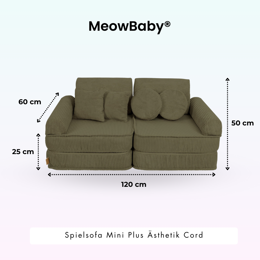 MeowBaby Spielsofa Ästhetik Cord Mini Plus - Classic Cord Edition