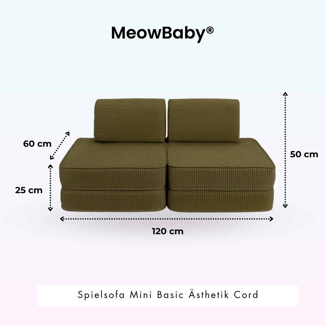 MeowBaby Spielsofa Ästhetik Cord Mini Basic - Classic Cord Edition