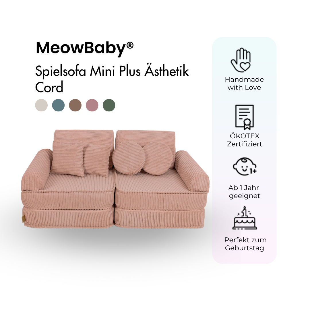 MeowBaby Spielsofa Ästhetik Cord Mini Plus - Classic Cord Edition