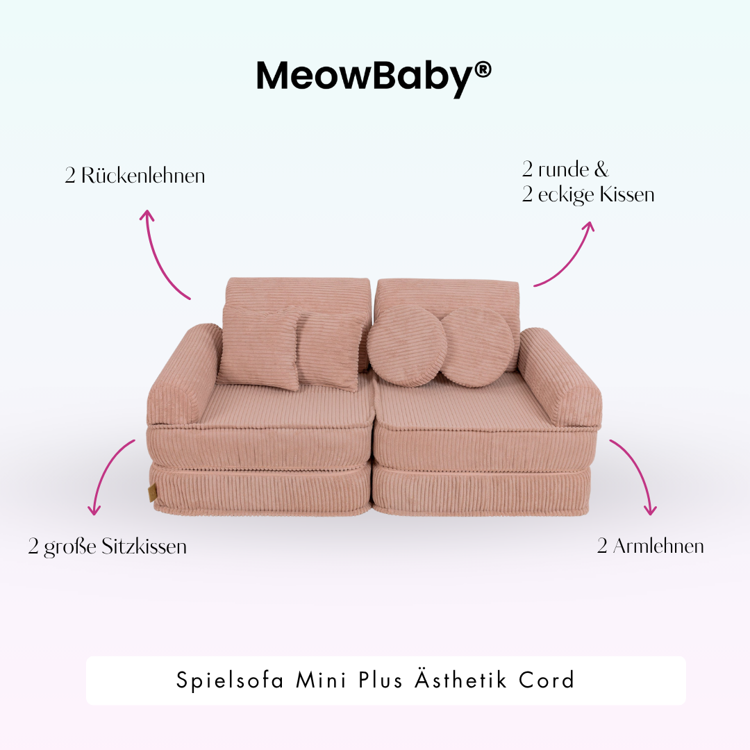 MeowBaby Spielsofa Ästhetik Cord Mini Plus - Classic Cord Edition