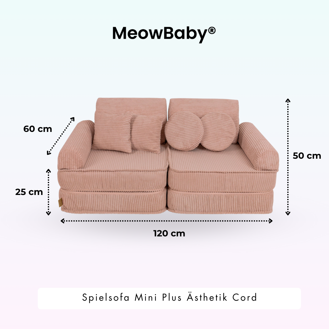 MeowBaby Spielsofa Ästhetik Cord Mini Plus - Classic Cord Edition