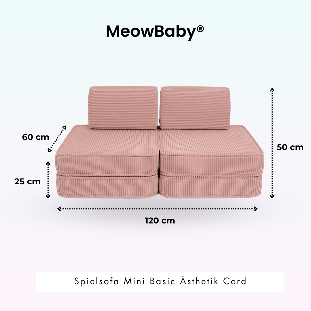 MeowBaby Spielsofa Ästhetik Cord Mini Basic - Classic Cord Edition