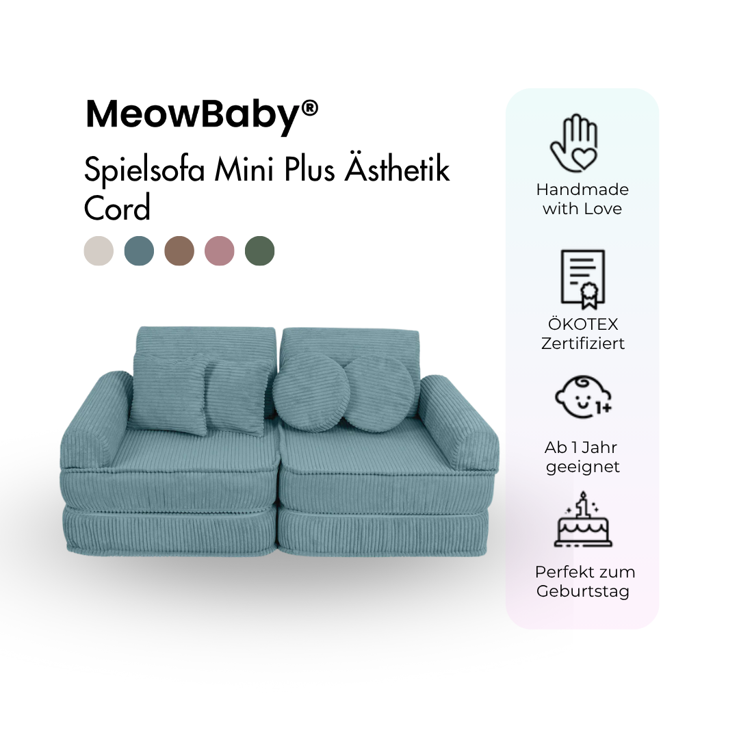 MeowBaby Spielsofa Ästhetik Cord Mini Plus - Classic Cord Edition