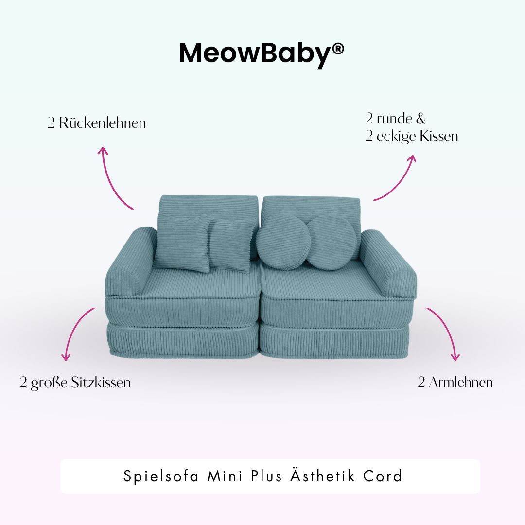 MeowBaby Spielsofa Ästhetik Cord Mini Plus - Classic Cord Edition