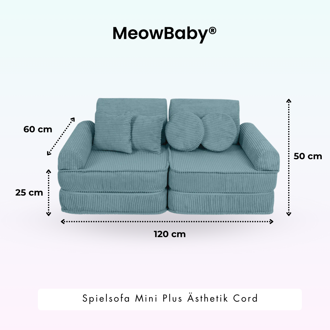MeowBaby Play Sofa Mini Plus Aesthetic Cord - ecru/beige