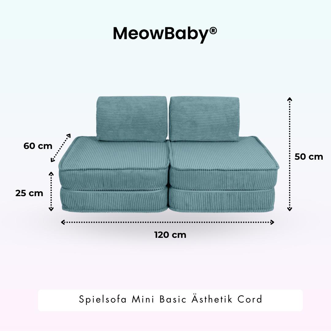 MeowBaby Play Sofa Mini Basic Aesthetic Cord - ecru/beige