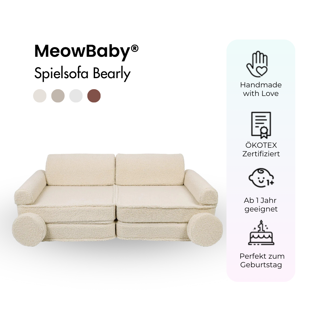 MeowBaby Spielsofa Bearly - Soft Teddy Edition