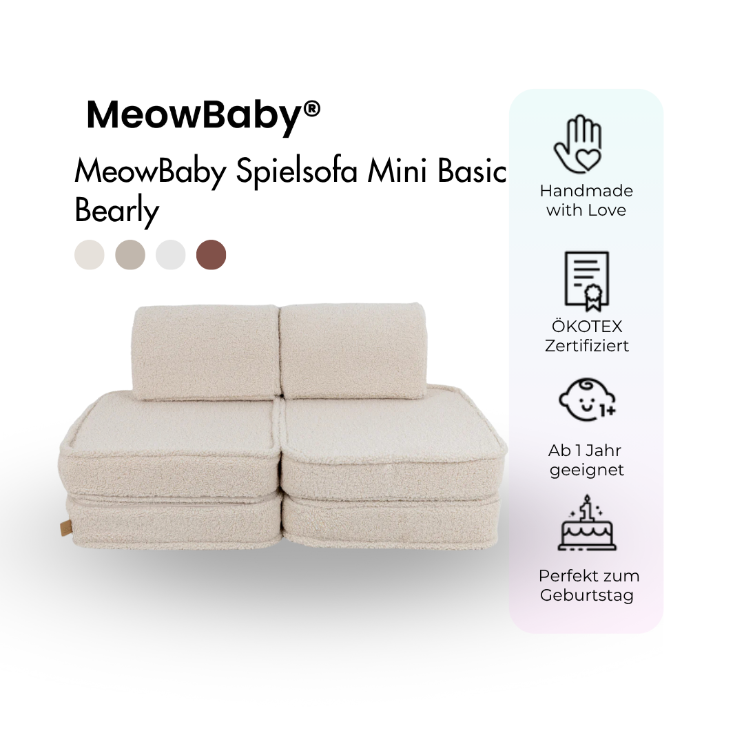 MeowBaby Spielsofa Mini Basic Bearly - Soft Teddy Edition