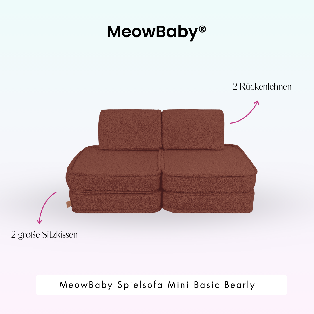 MeowBaby Spielsofa Mini Basic Bearly - Soft Teddy Edition