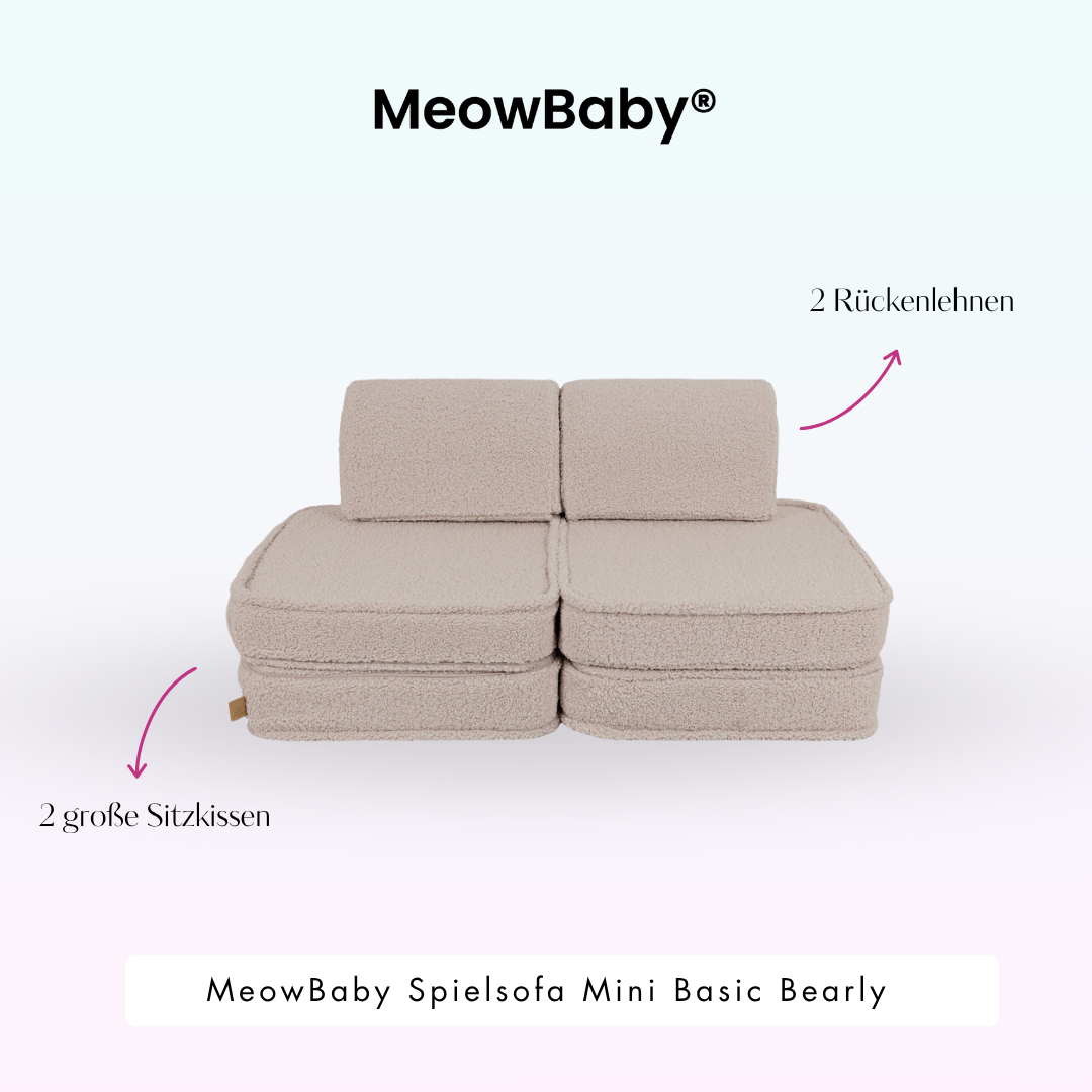 MeowBaby Spielsofa Mini Basic Bearly - Soft Teddy Edition