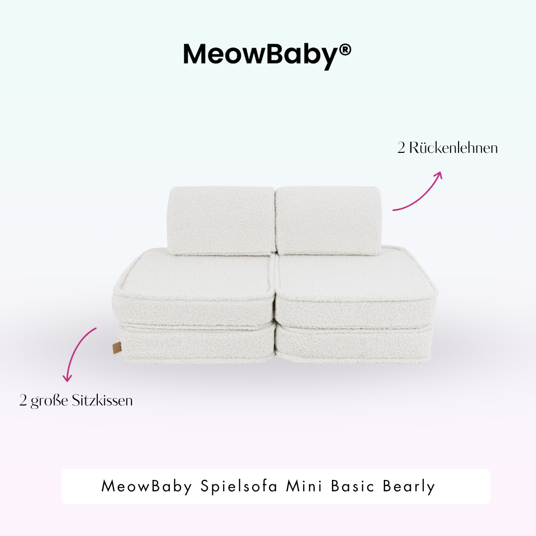 MeowBaby Spielsofa Mini Basic Bearly - Soft Teddy Edition