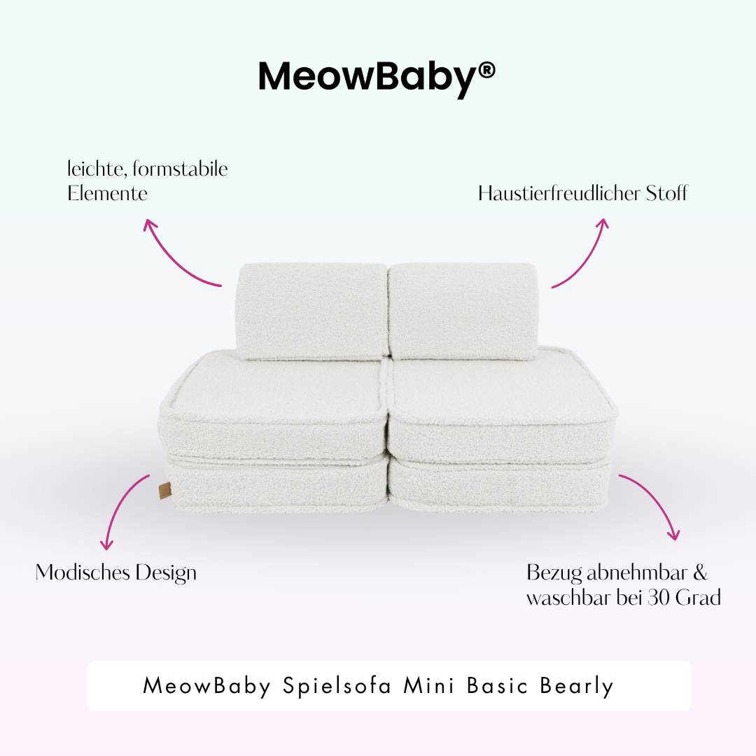 MeowBaby Spielsofa Mini Basic Bearly - Soft Teddy Edition