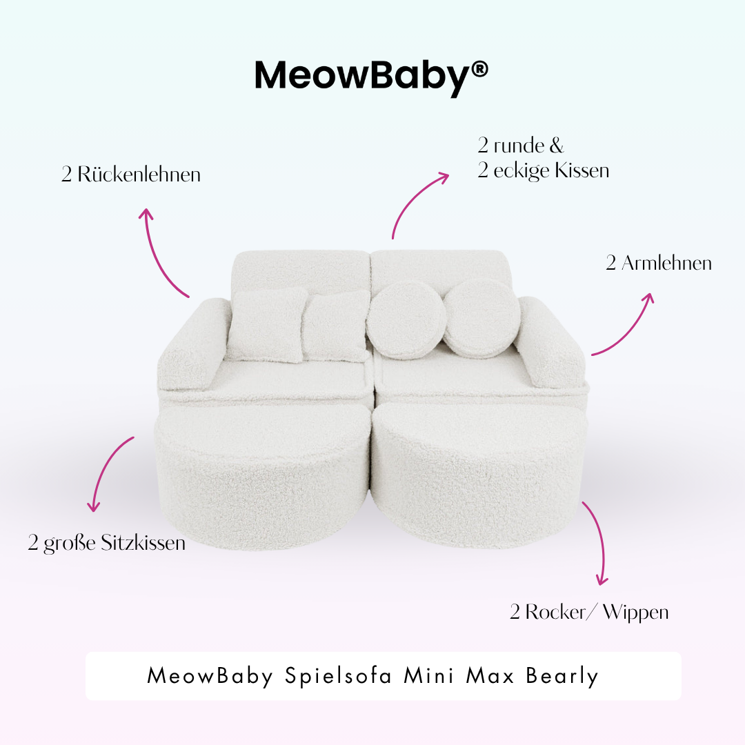 MeowBaby Spielsofa Mini Max Bearly - Soft Teddy Edition