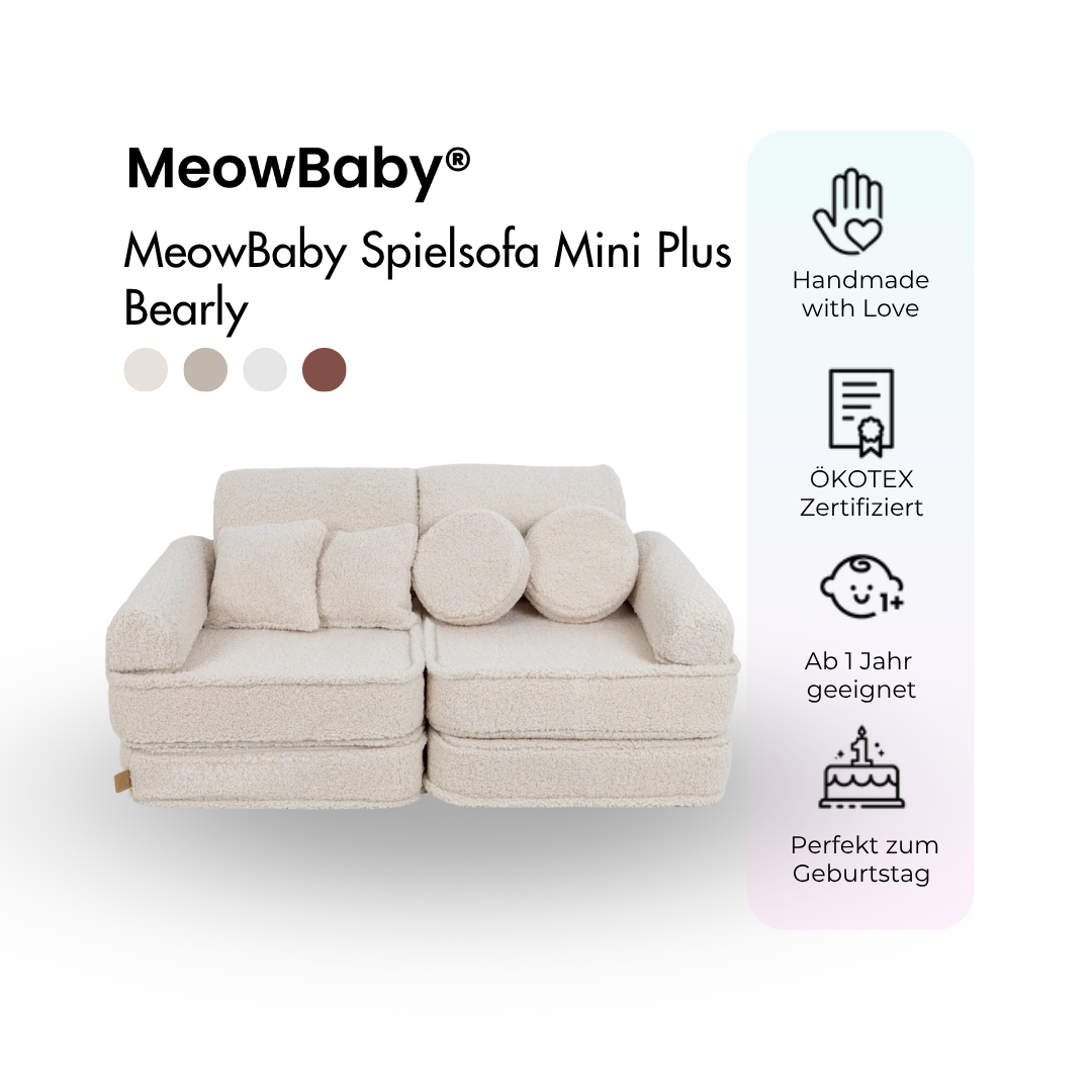 MeowBaby Play Sofa Mini Plus Bearly - beige/cream