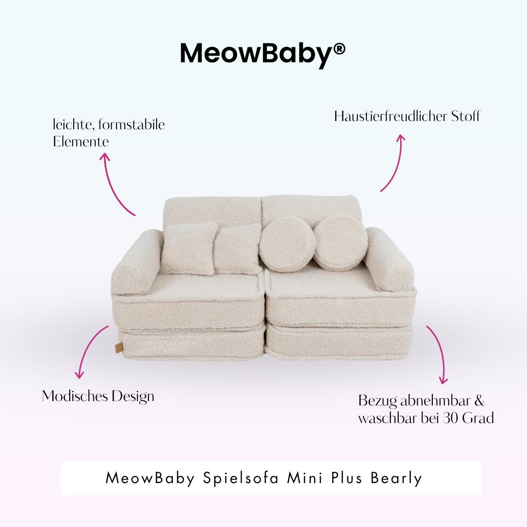 MeowBaby Play Sofa Mini Plus Bearly - beige/cream