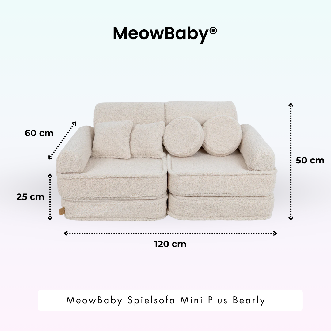 MeowBaby Play Sofa Mini Plus Bearly - beige/cream