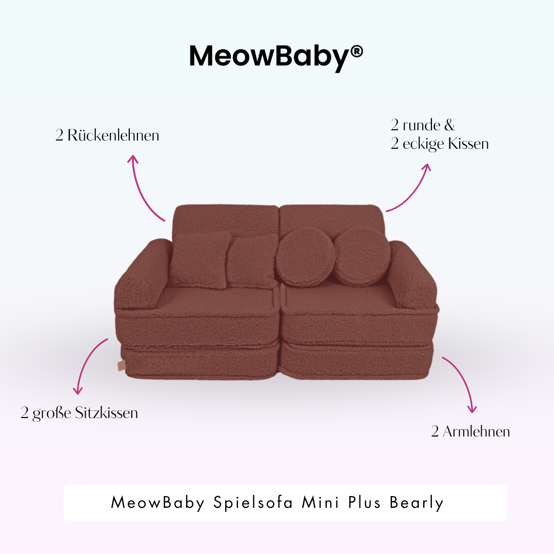 MeowBaby Play Sofa Mini Plus Bearly - beige/cream