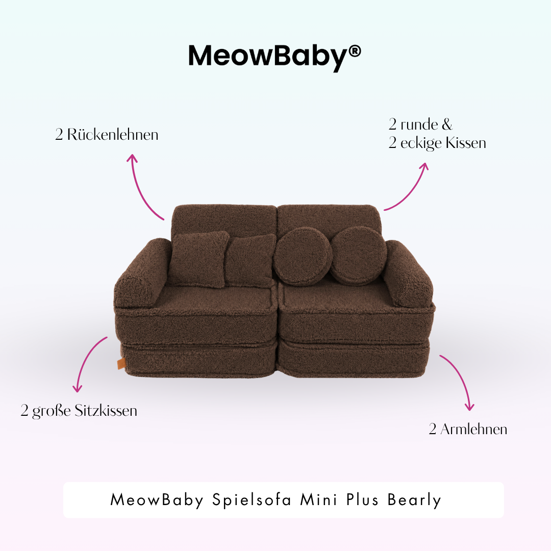 MeowBaby Play Sofa Mini Plus Bearly - beige/cream