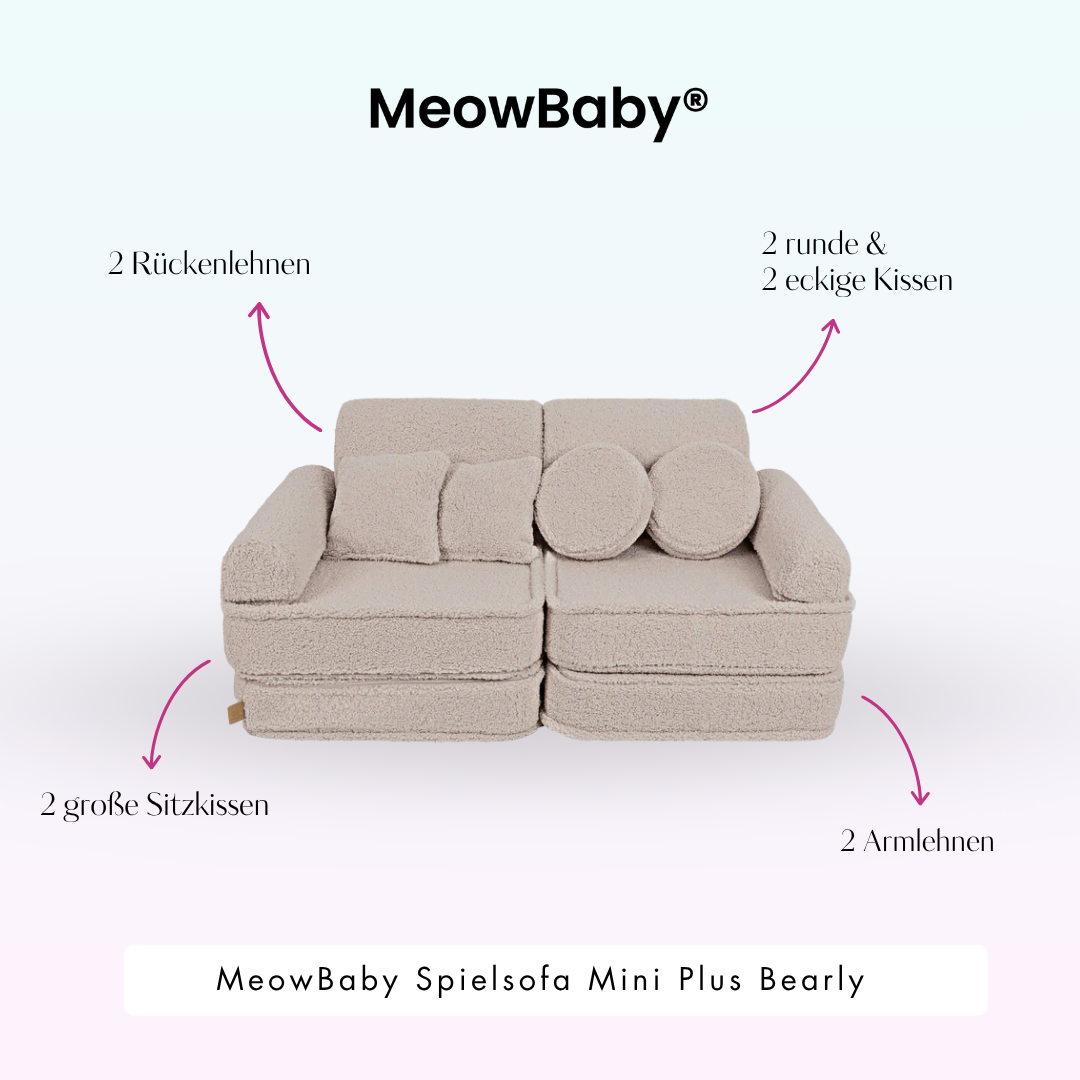 MeowBaby Play Sofa Mini Plus Bearly - beige/cream