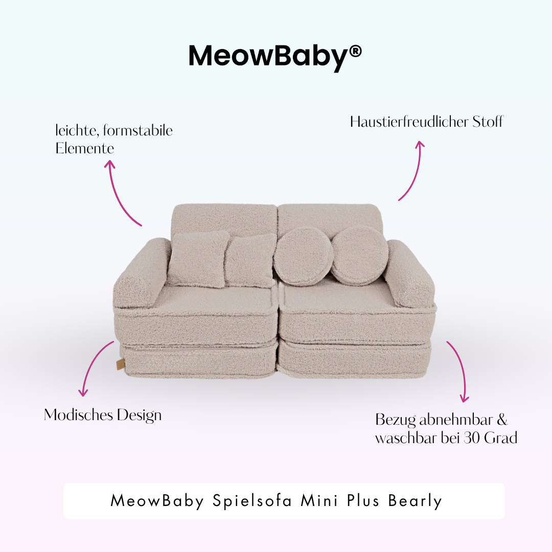 MeowBaby Play Sofa Mini Plus Bearly - beige/cream