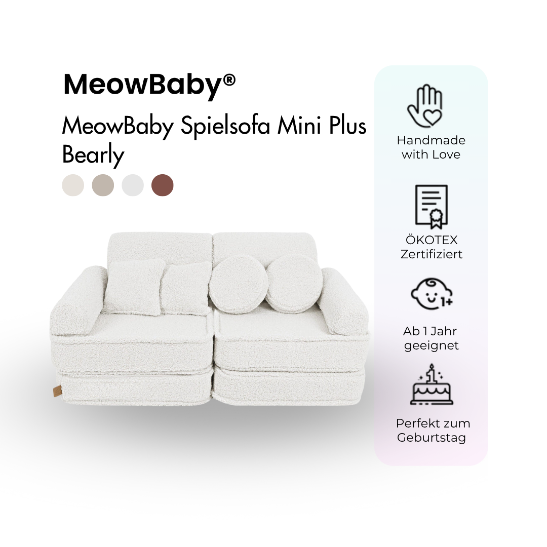 MeowBaby Play Sofa Mini Plus Bearly - beige/cream