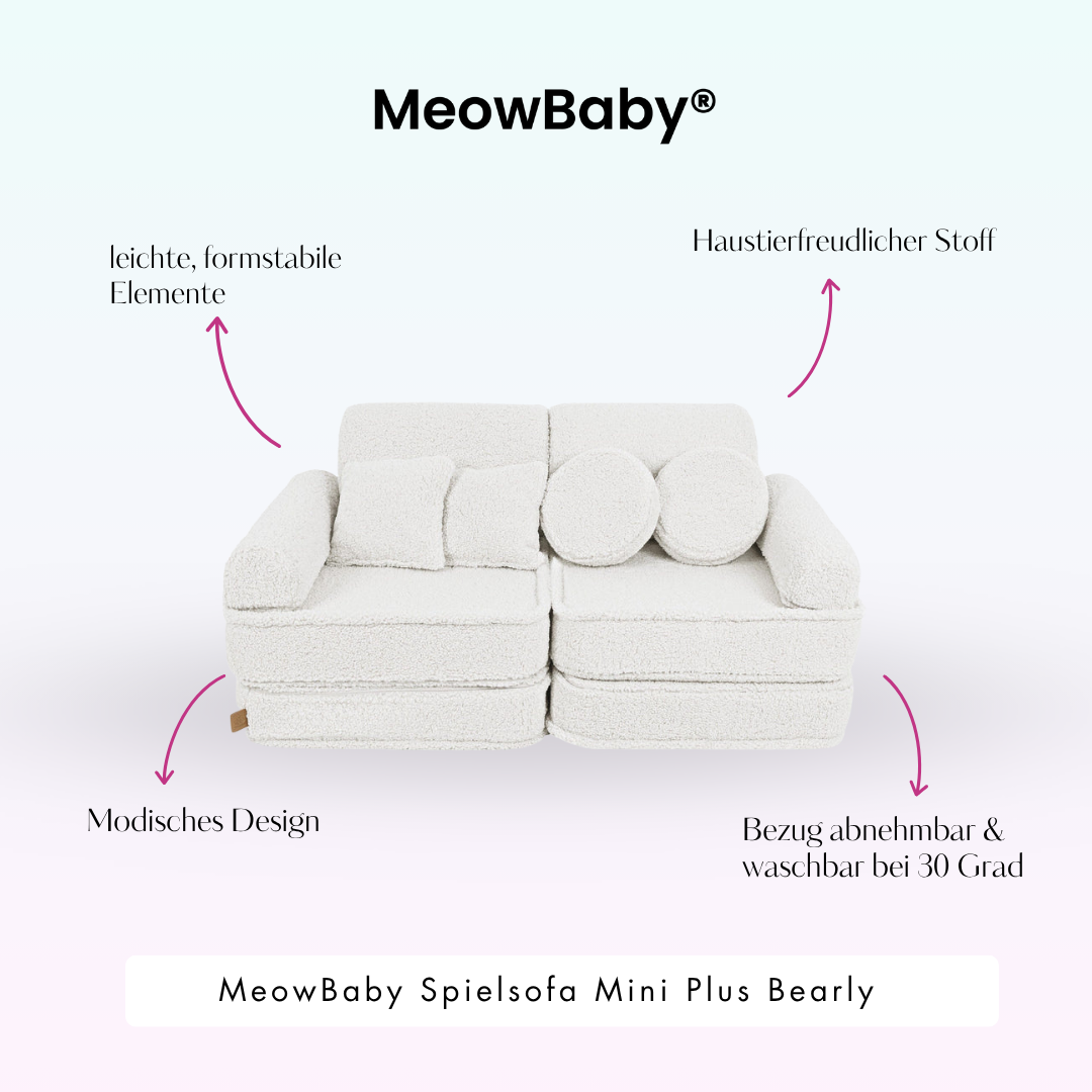 MeowBaby Play Sofa Mini Plus Bearly - beige/cream
