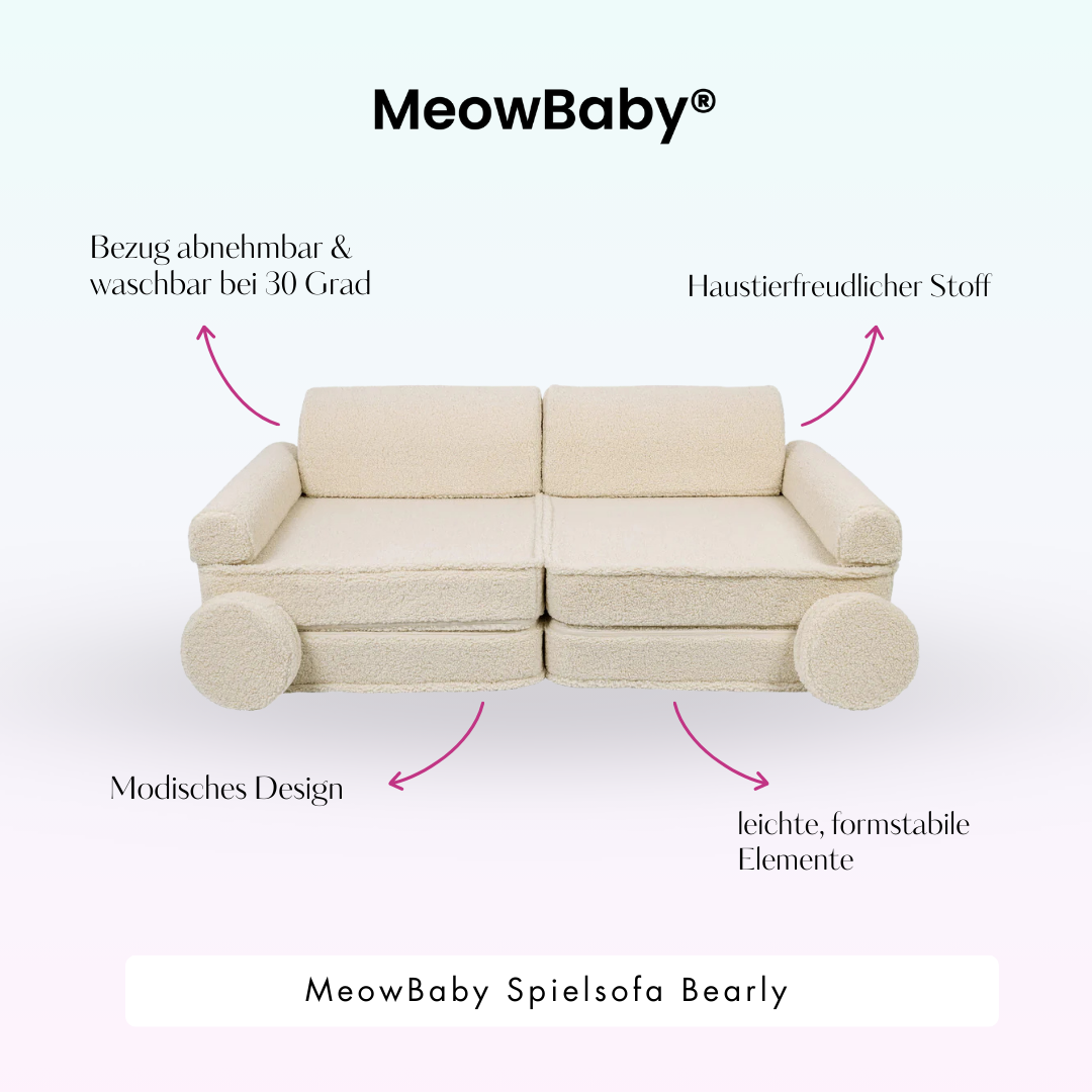 MeowBaby Spielsofa Bearly - Soft Teddy Edition