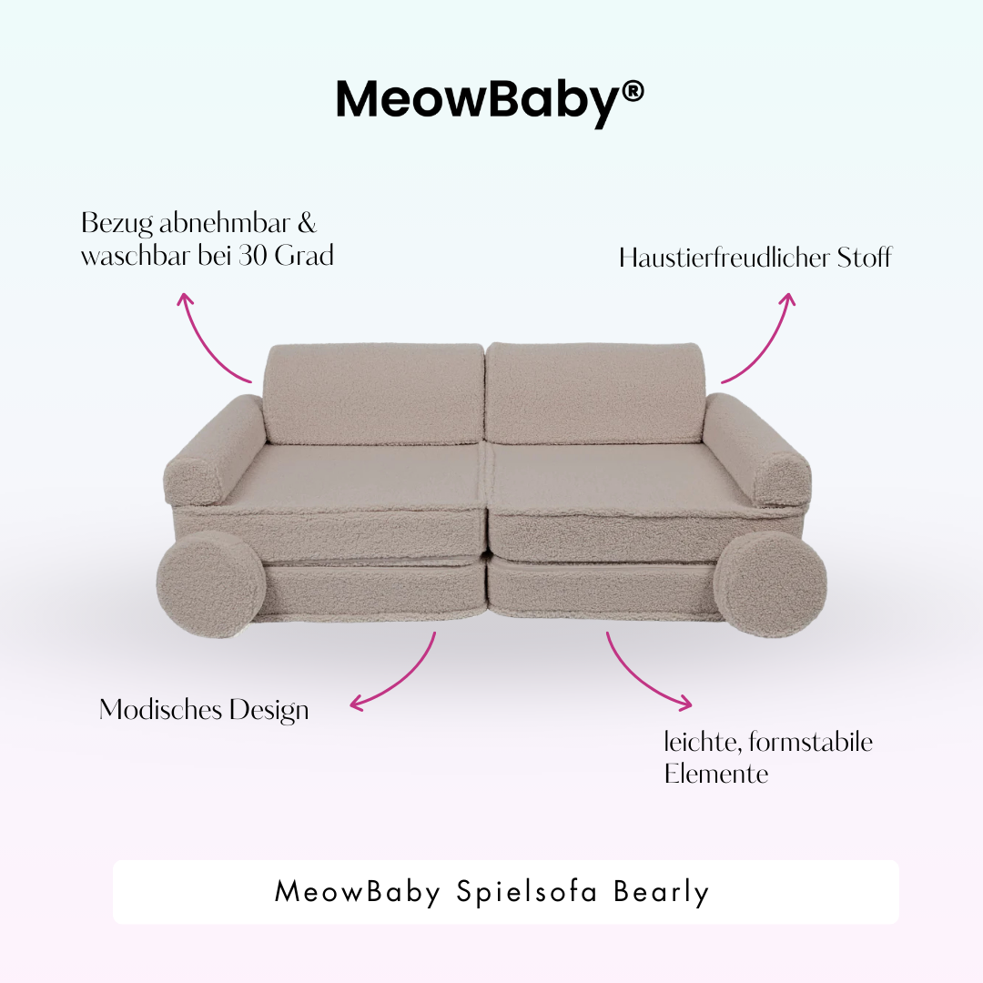 MeowBaby Play Sofa Bearly - beige/cream