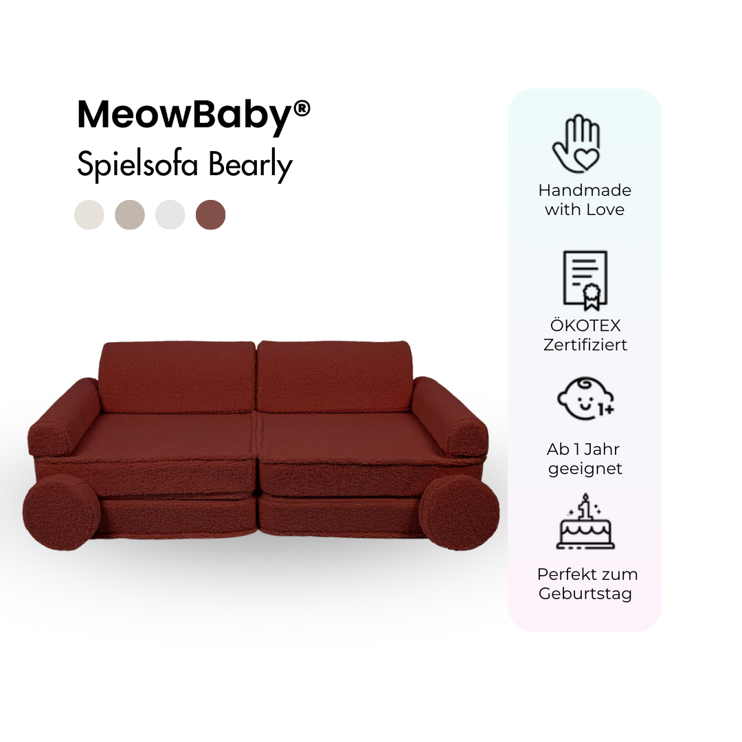 MeowBaby Spielsofa Bearly - Soft Teddy Edition