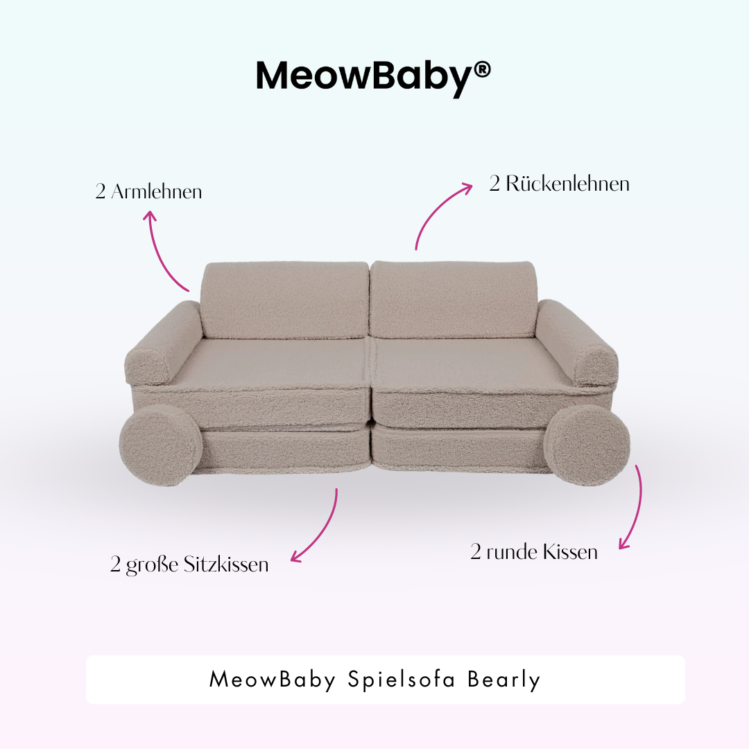 MeowBaby Play Sofa Bearly - beige/cream