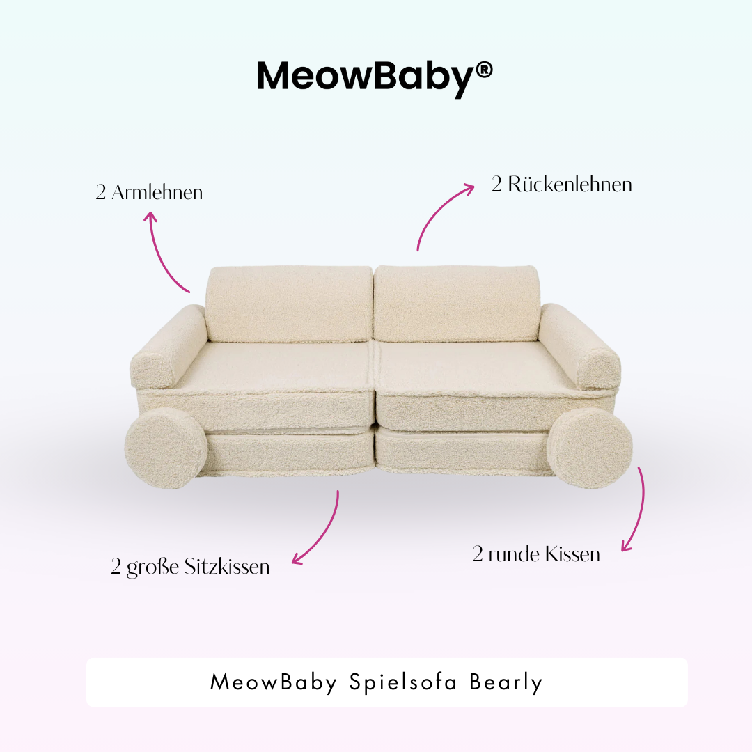 MeowBaby Play Sofa Bearly - beige/cream