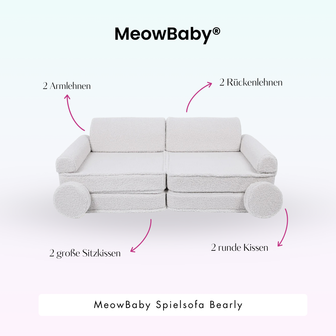 MeowBaby Play Sofa Bearly - beige/cream