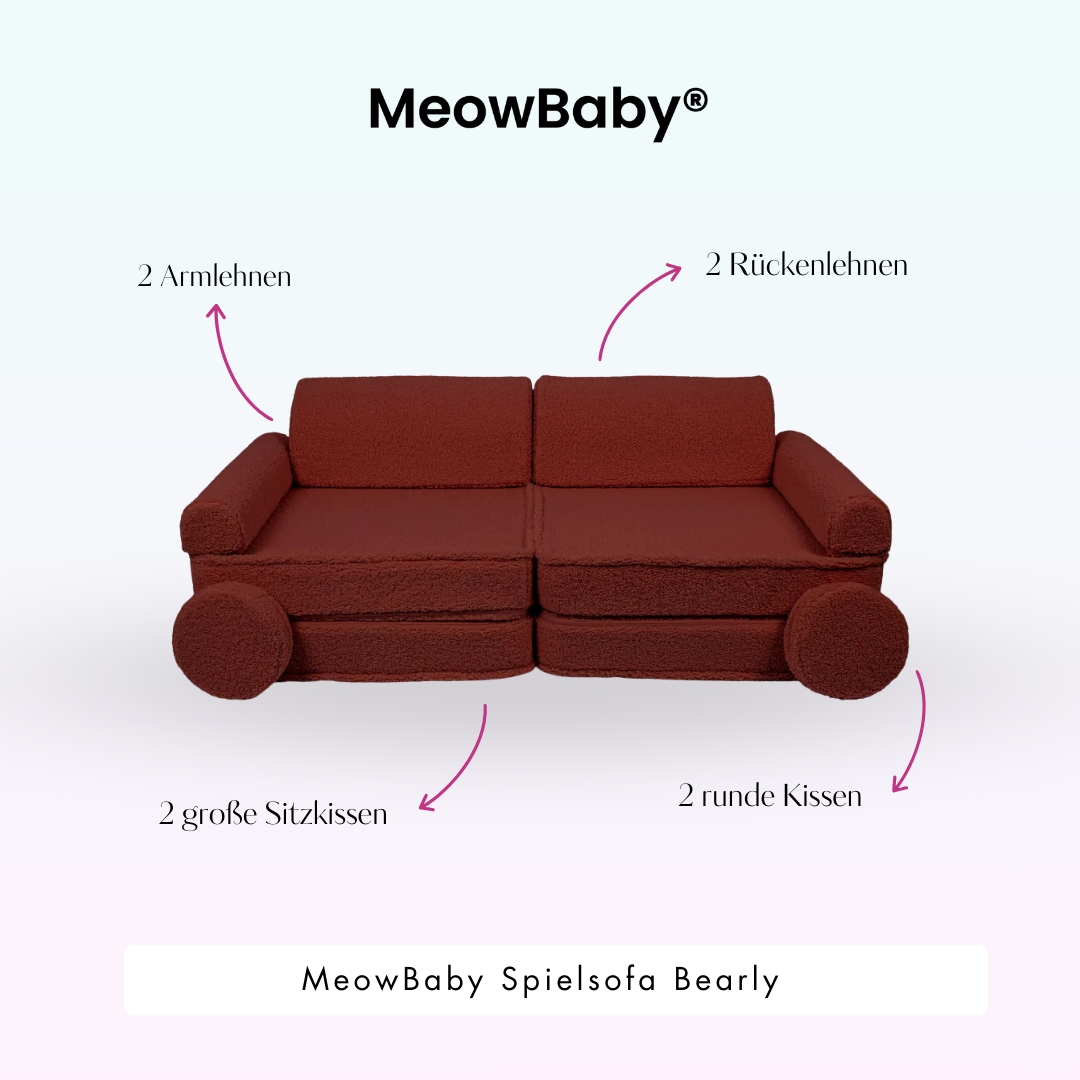 MeowBaby Spielsofa Bearly - Soft Teddy Edition