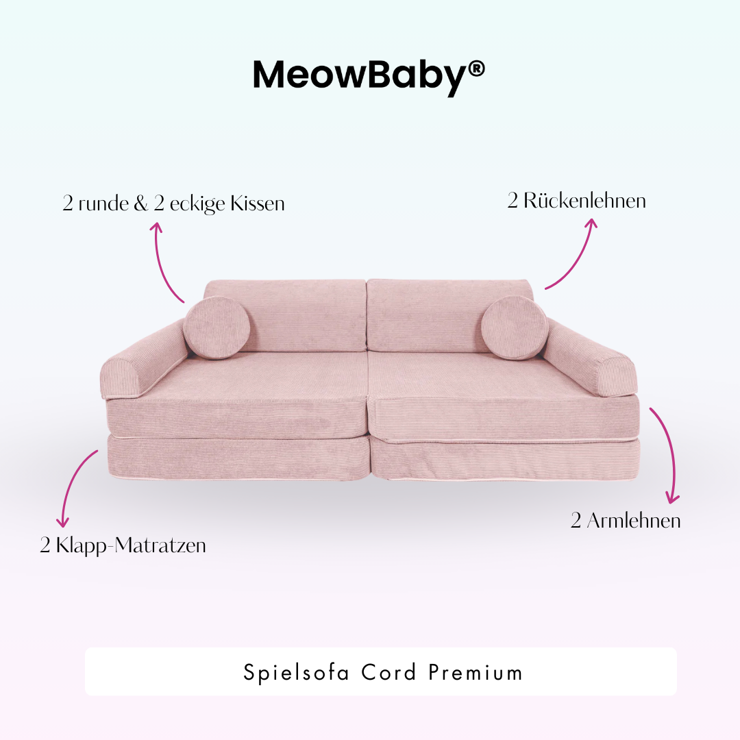 MeowBaby Play Sofa Cord Premium - beige
