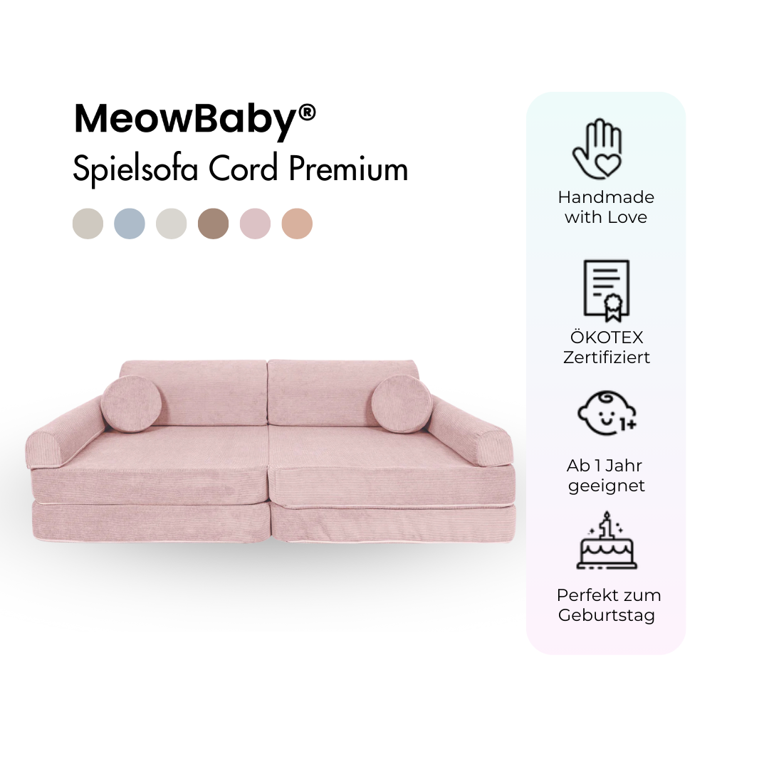 MeowBaby Play Sofa Cord Premium - beige
